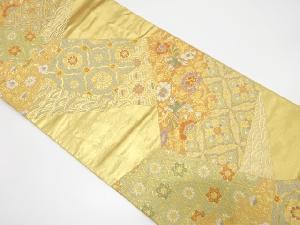 切りばめ風 花鳥に古典柄織り出し 袋帯